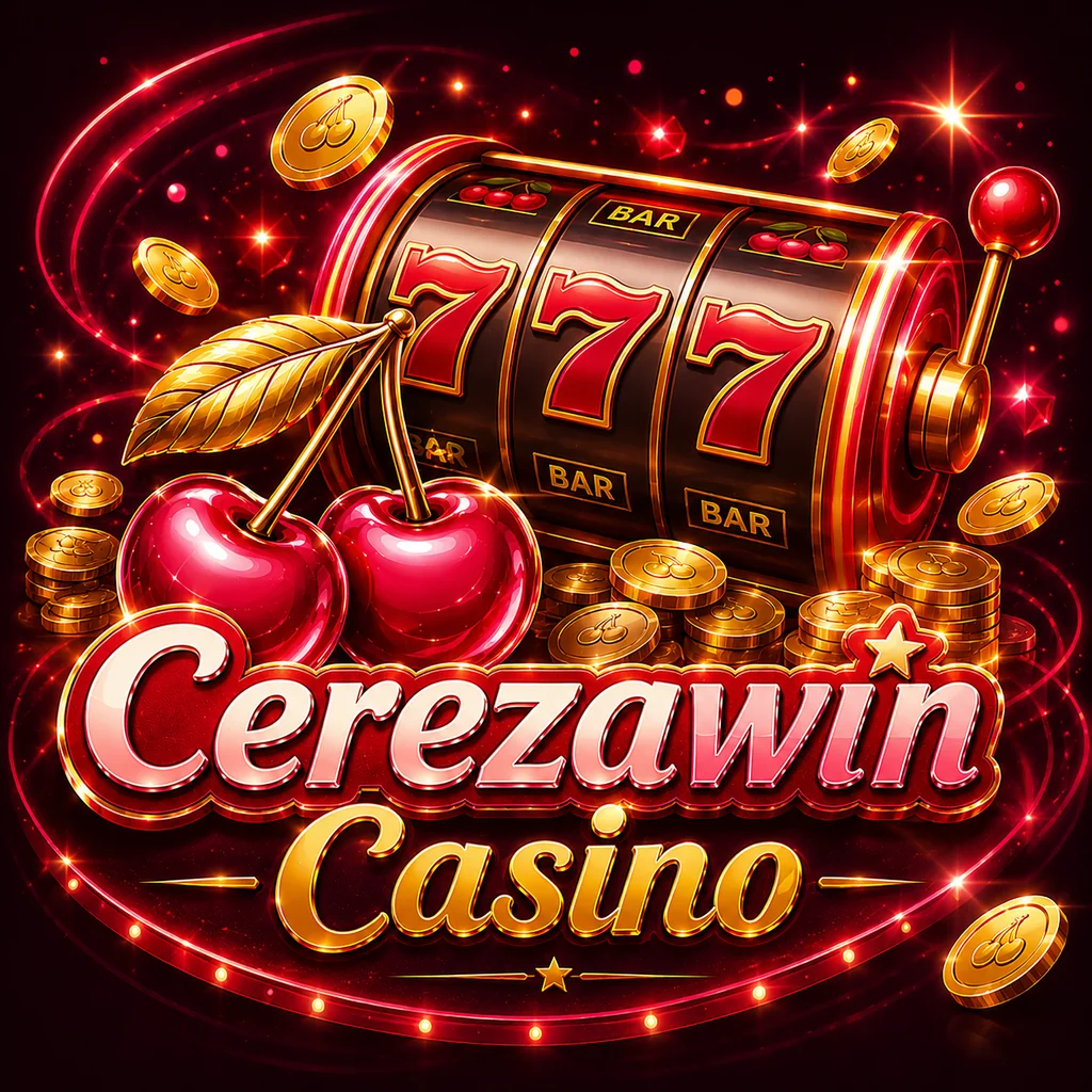 Juegos de Cerezawin Casino con las cerezas de la marca, rodillos 777 y monedas doradas